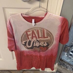 Bella Canvas Fall Vibes T-Shirt - Red and White